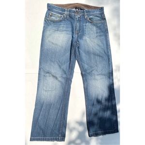 Pre-Owned Armani Exchange AX LT Tip Wrinkle Straight Jeans Men Size 34 Reg Denim